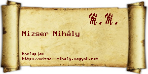 Mizser Mihály névjegykártya